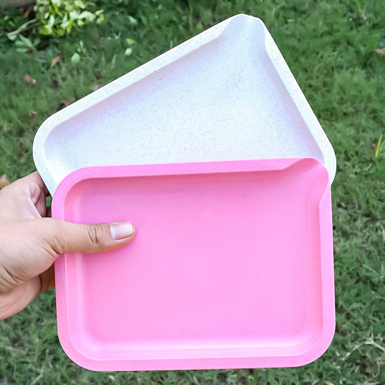 Hot Selling Rectangle New Recycled Plastic PLA Smoke Herb Tobacco Tray BIO Rolling ECO Friendly Biodegradable Roll Tray