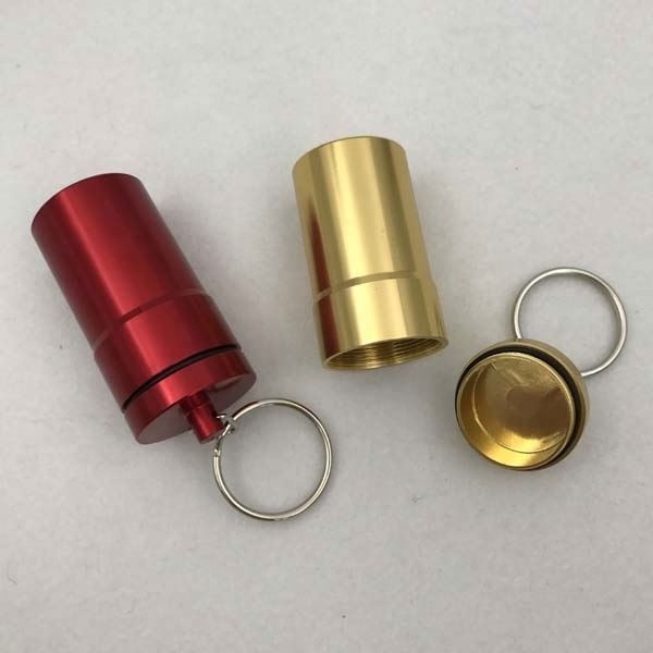 Metal Keychain Stainless Steel Coffee Tea Canister with Keyring