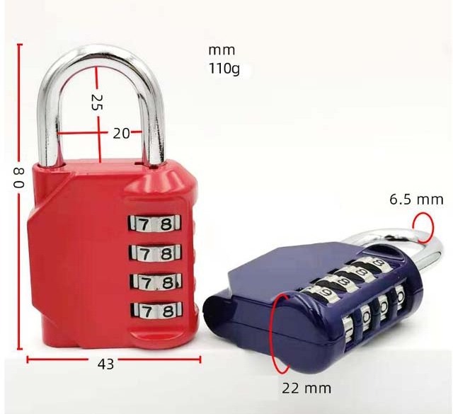 Promotional Travel Luggage Padlock Gym Lock 4 Digital Combination Lockers For Gym Padlock