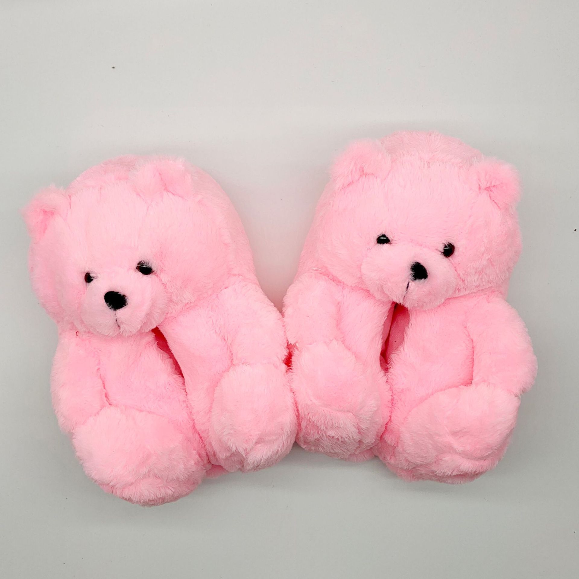 2022 Winter Indoor Anti-slip Lovely Animals Plush Teddy Bear Slippers