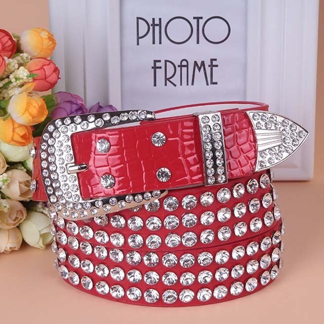 Women Rhinestone Belt Fashion Western Cowgirl Bling Studded Mens Rhinestone Belts