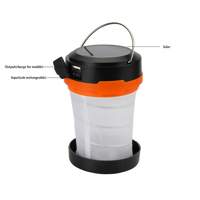 Pinbo Camping Collapsible Solar Lantern with Power Bank