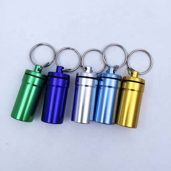 Metal Keychain Stainless Steel Coffee Tea Canister with Keyring