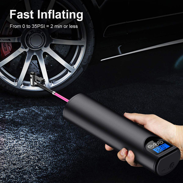 Mini Car Tire Air Compressor Dc 12v Pump Portable Rechargeable Tyre Pump Electric Vaccum Pump with Charger