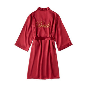 Loq moq Custom Personalized Embroidery robe Wedding Bridesmaid Satin Bridal Robe