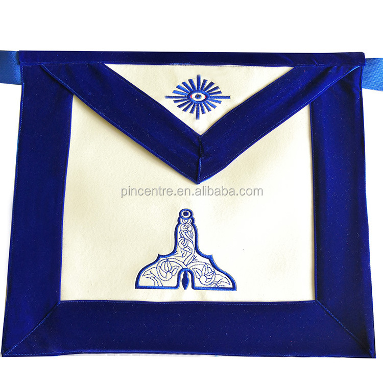 Wholesale  White Leather Masonic Regalia Past Master Apron