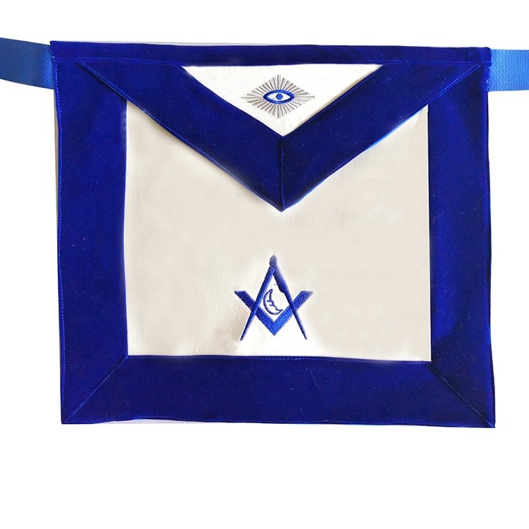 Wholesale  White Leather Masonic Regalia Past Master Apron