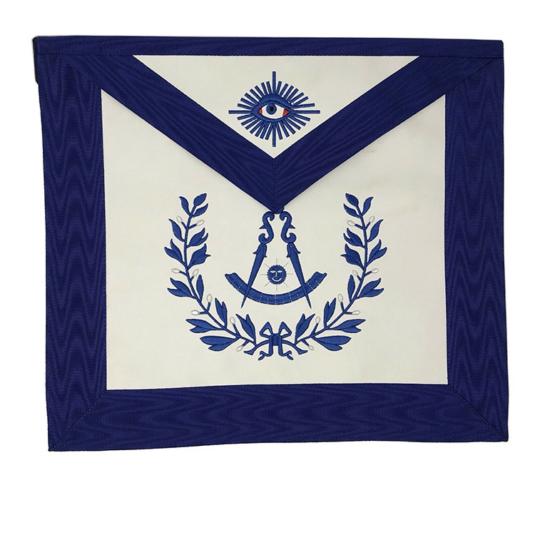 Wholesale  White Leather Masonic Regalia Past Master Apron