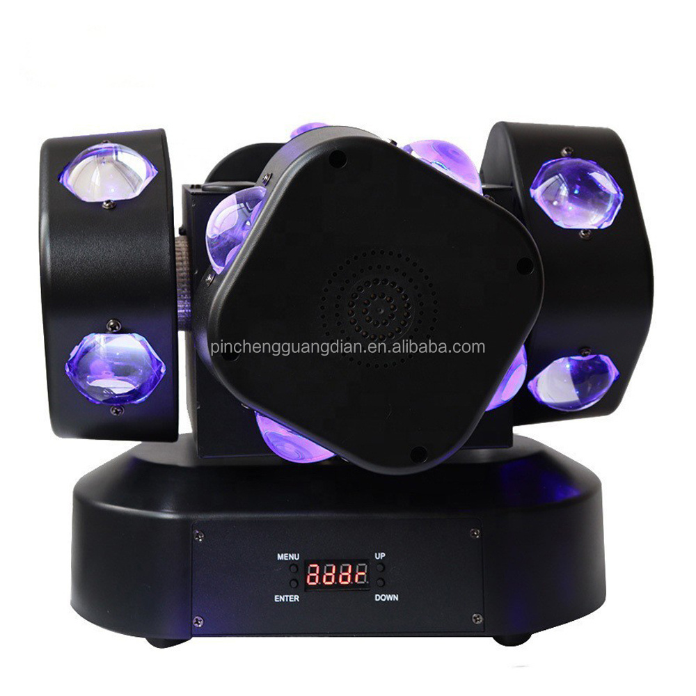 New 16Pcs 10W rotating beam laser moving head light 200W Four Head Rotating Laser Light Full Color LED moving head light