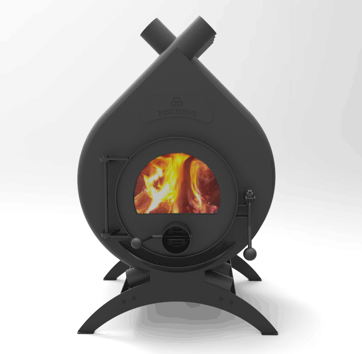 14kw free flow wood burning stove with good design real flame