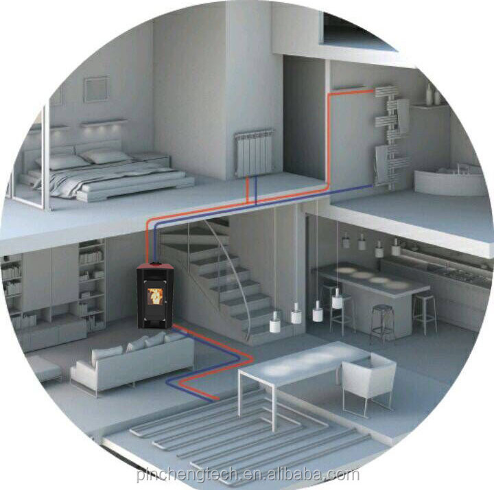 Multifunction wood pellet pool heater with water and air heating