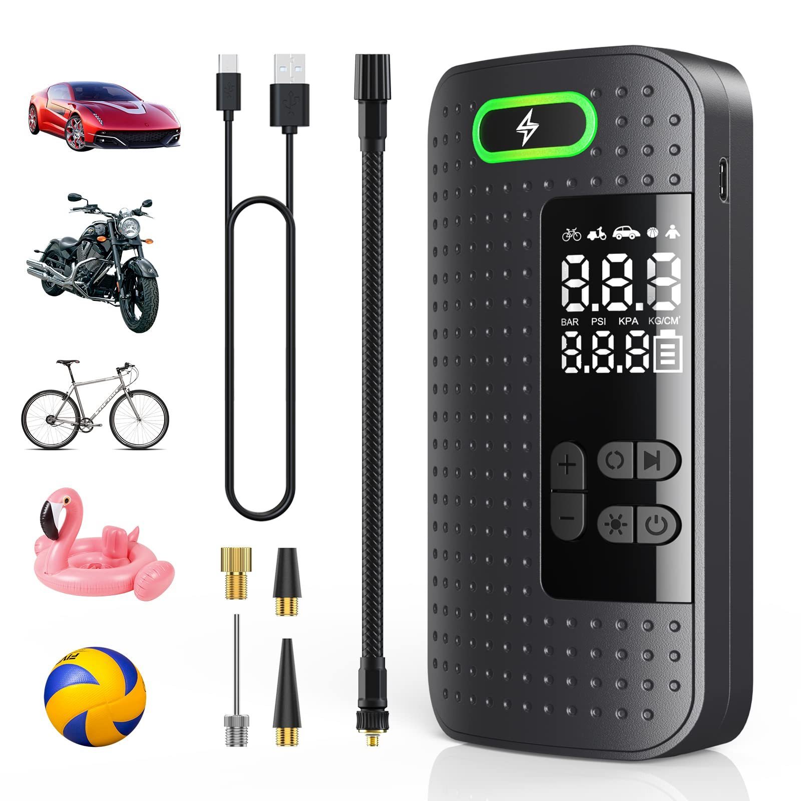 12V portable digital car tyre inflator air compressor for cars