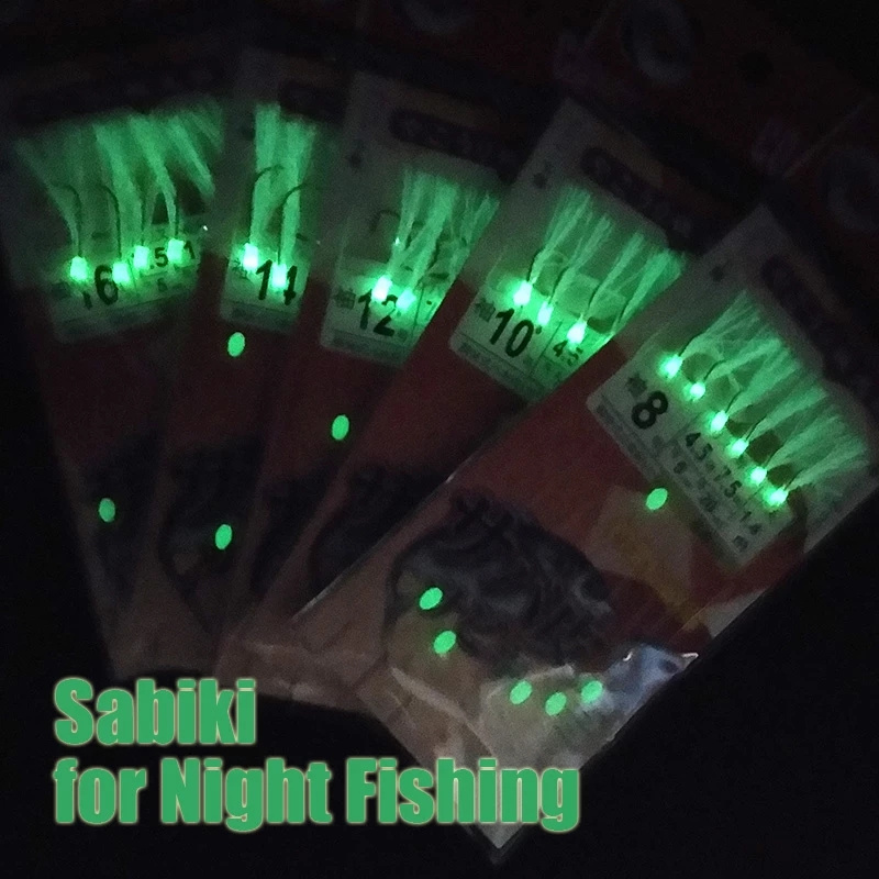 Sabiki lure hook Fishing Flasher Bait Rigs with Luminous Beads Sabiki Fishing Lure Bait Rigs