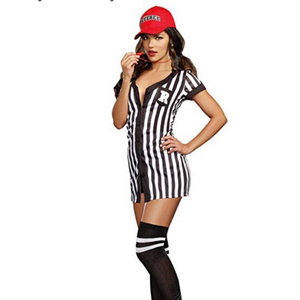 Ladies zip up referee bar uniform Women American Referee Uniform Kit Sportswear Referee Costumes