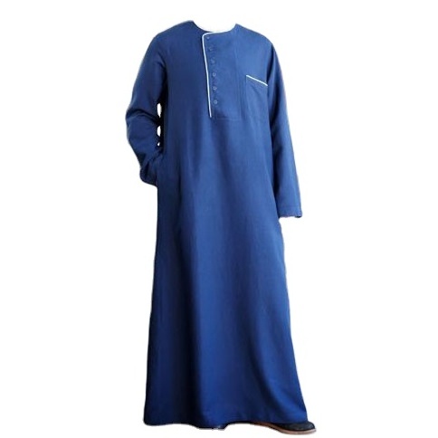 Saudi Fashion Muslim Othaiman Pocket Solid Color Thobe Men Islamic Muslim