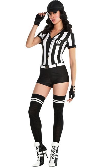 Ladies Referee Costume Set Womens Sexy Umpire Costume women soccer wear Referee Girl Costume