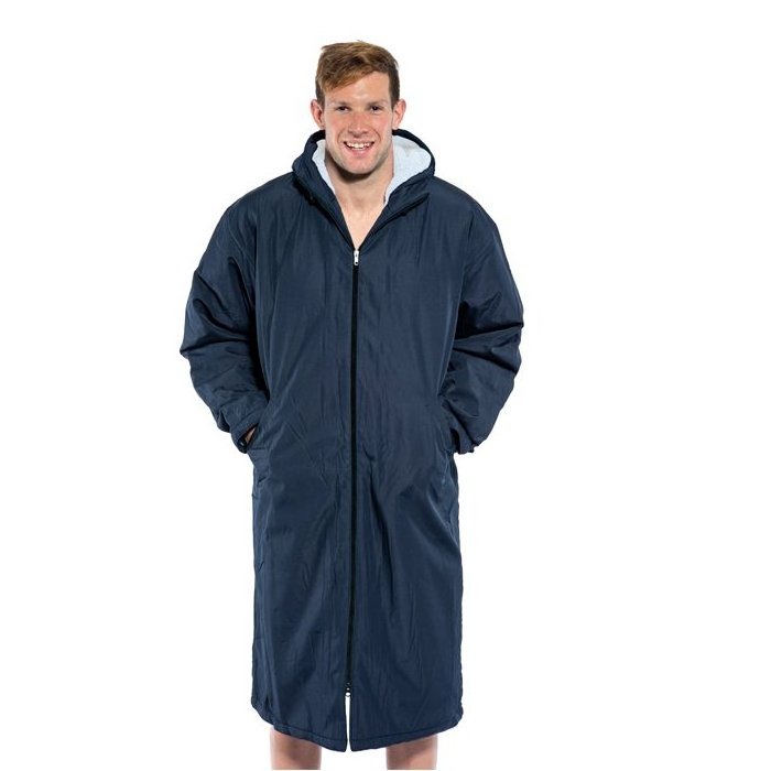 Youth & Adult Swim Parka with Fleece Lining Beach Windproof Warm Soft Fleece/Towel Lined Hooded Swim Parkas Rain Football Coat