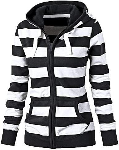 Adult Size Black And White Striped Hoodie Sublimation Striped Pullover Hoodie Striped Zipper Hoodie