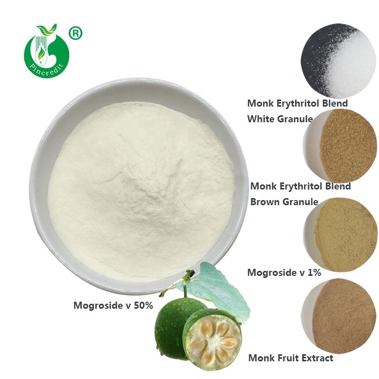 Natural MonkFruit Sweetener Sugar Substitute Mogroside V 50% Organic Lo Han Guo Monk Fruit Extract Powder