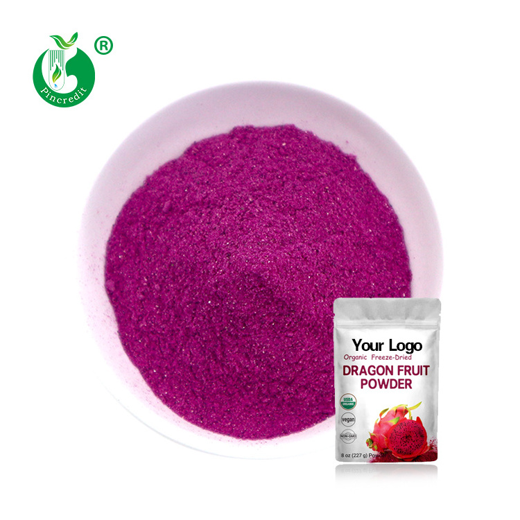 OEM Private Label Certificated Freeze Dried Red Pitaya Powder, Organic Red Dragon Fruit Powder