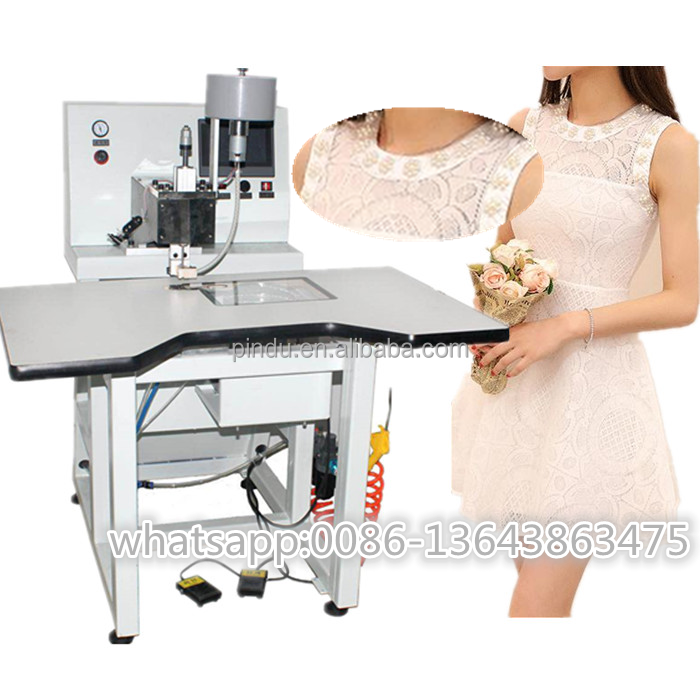 automatic plastic pearl beads coating machine/pearl beads punching attaching machine