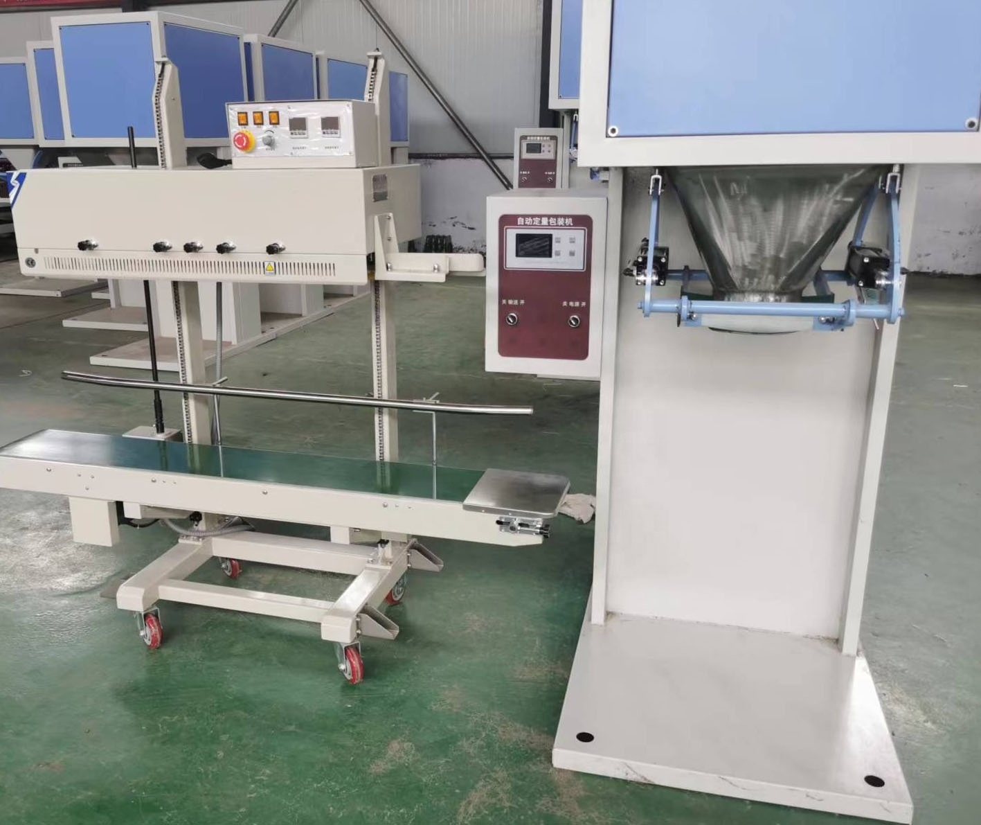 weighing packaging machine 25kg 50kg seeds feed particle rice bagging packing filling machine