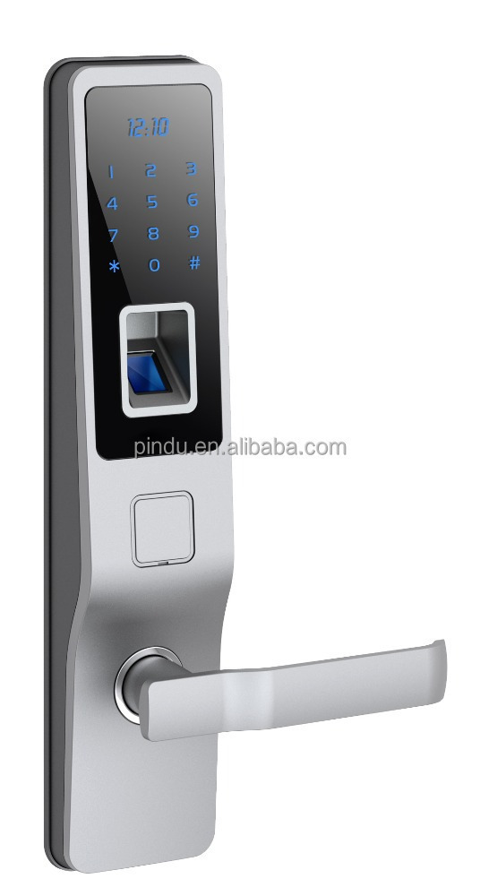 Smart digital fingerprint+password+slot card+key door lock