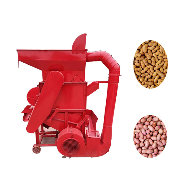 large capacity peanut sheller groundnut shelling machine farm hulling red color grain shucker for agricultural cereal harvesting