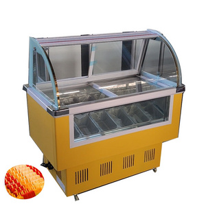 Italian ice cream display refrigerator/small refrigerated display case/mini ice cream display freezer