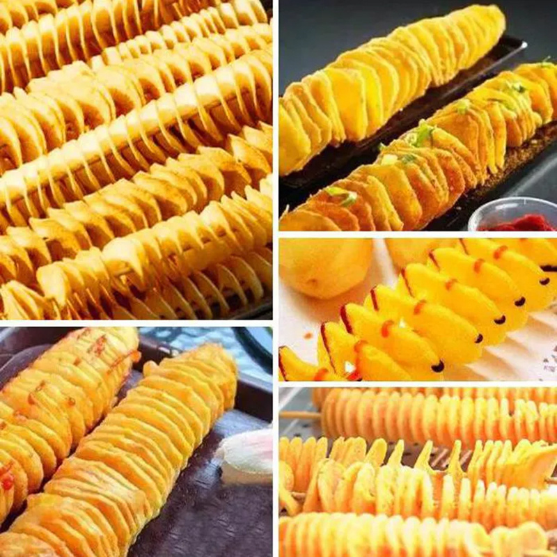 twist potato spiral cutter/spiral potato cutting machine/spiral potato slicer