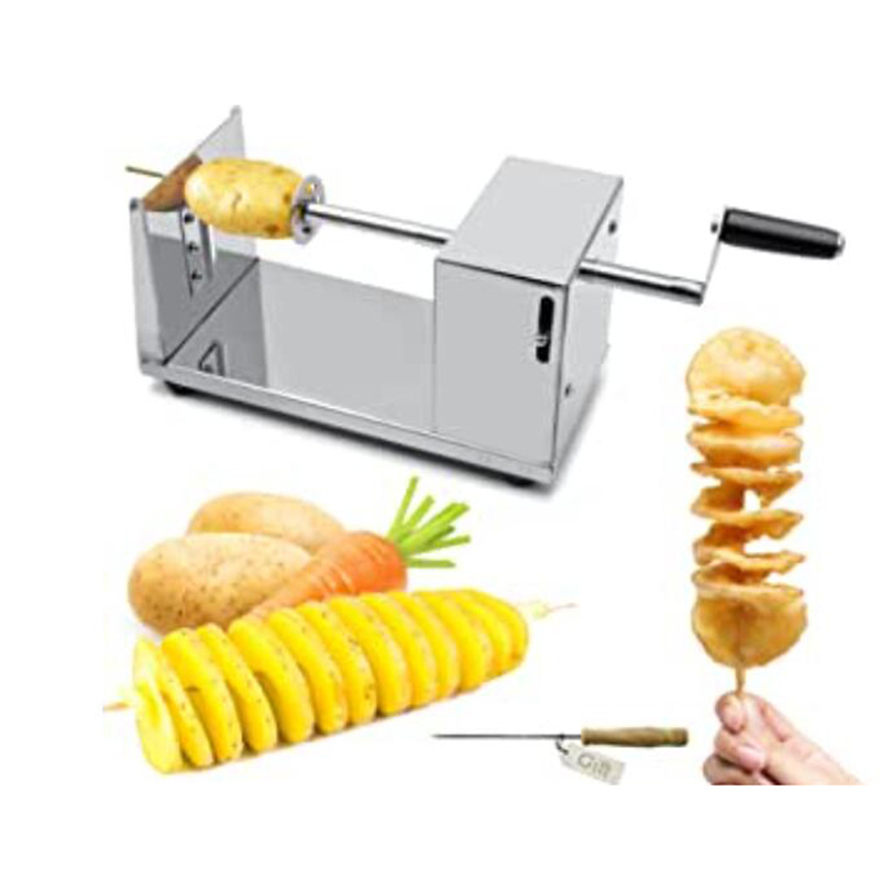 twist potato spiral cutter/spiral potato cutting machine/spiral potato slicer