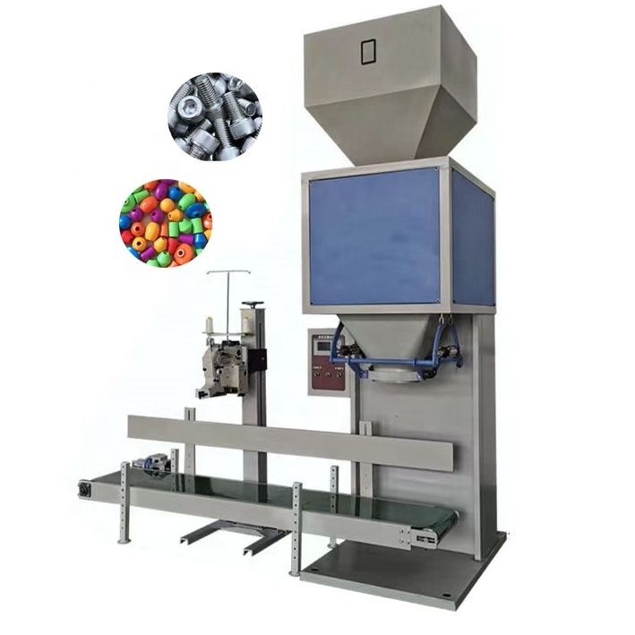 weighing packaging machine 25kg 50kg seeds feed particle rice bagging packing filling machine