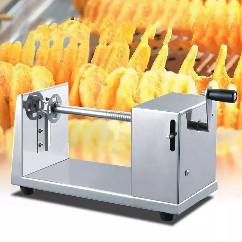 twist potato spiral cutter/spiral potato cutting machine/spiral potato slicer