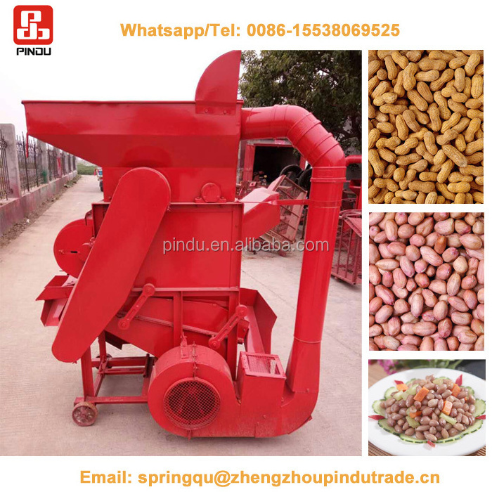 large capacity peanut sheller groundnut shelling machine farm hulling red color grain shucker for agricultural cereal harvesting