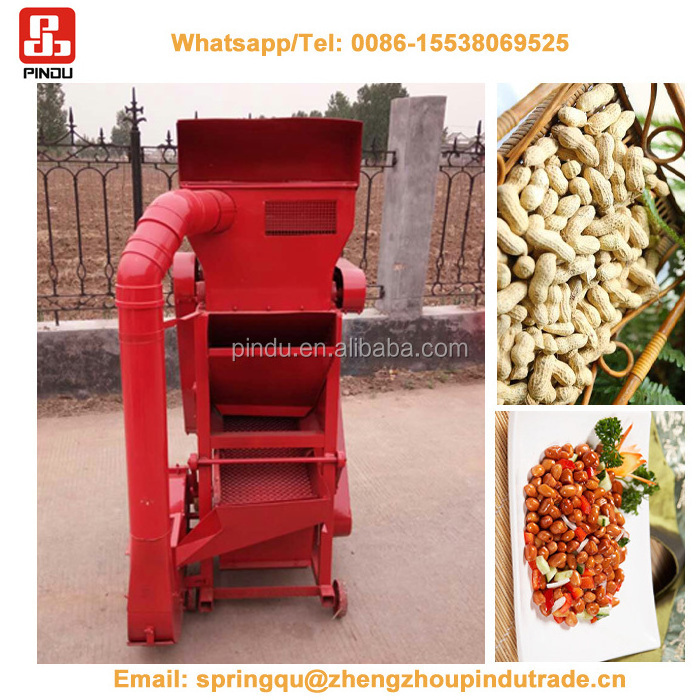 large capacity peanut sheller groundnut shelling machine farm hulling red color grain shucker for agricultural cereal harvesting