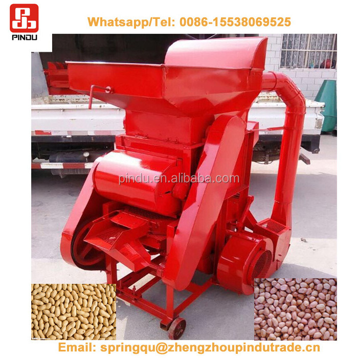 large capacity peanut sheller groundnut shelling machine farm hulling red color grain shucker for agricultural cereal harvesting