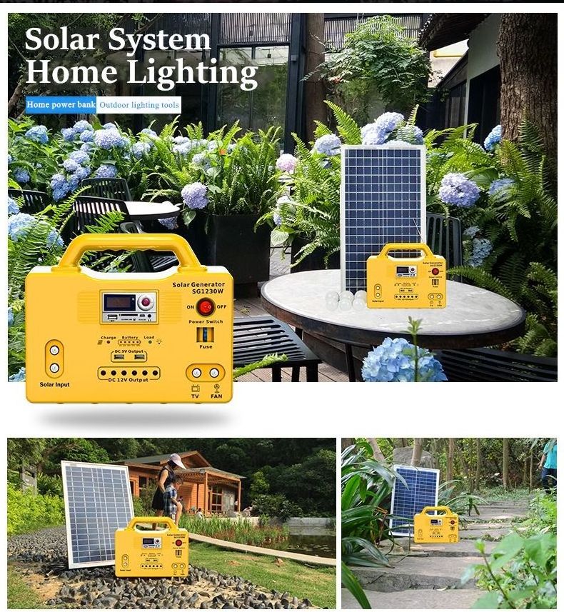 20W 256wh Portable Small MINI Solar Energy System Home Lighting power kit With 3W LED DC Fan for TV, Fan  Light Mobile