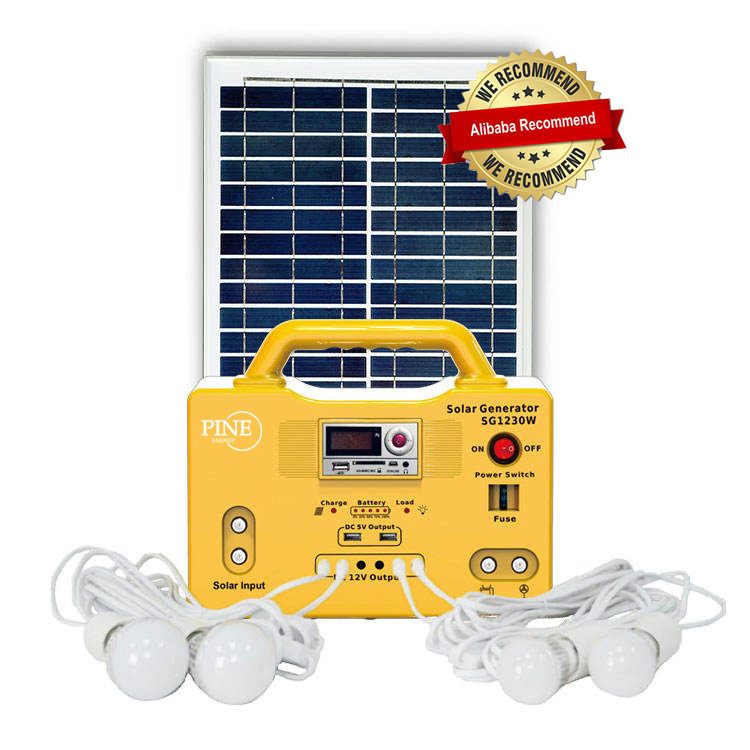 wholesale 10W 20W 30W  50W Small-scale solar power generation system indoor solar light generator with panel