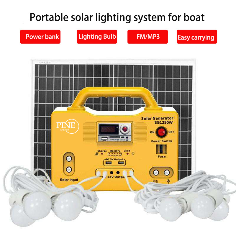 20W 256wh Portable Small MINI Solar Energy System Home Lighting power kit With 3W LED DC Fan for TV, Fan  Light Mobile