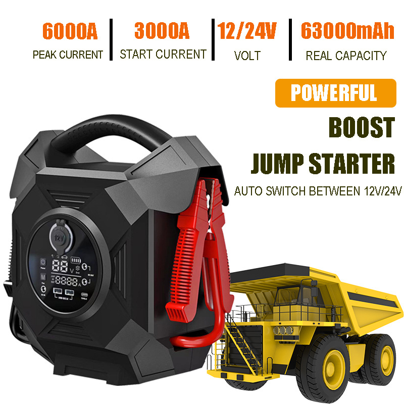 battery booster pack 12v 24v  236800mah battery charger jump start for  car/truck/heavy vehicles car battery jump starter 12/24