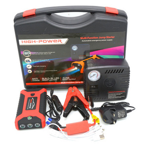 Hot Sale Emergency Vehicle Tools 12V  Battery Jump Start Car Jump Starter Power Bank With Air Compressor Tire Inflator