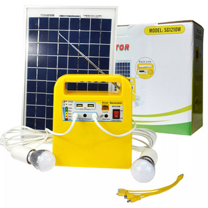 20W 256wh Portable Small MINI Solar Energy System Home Lighting power kit With 3W LED DC Fan for TV, Fan  Light Mobile