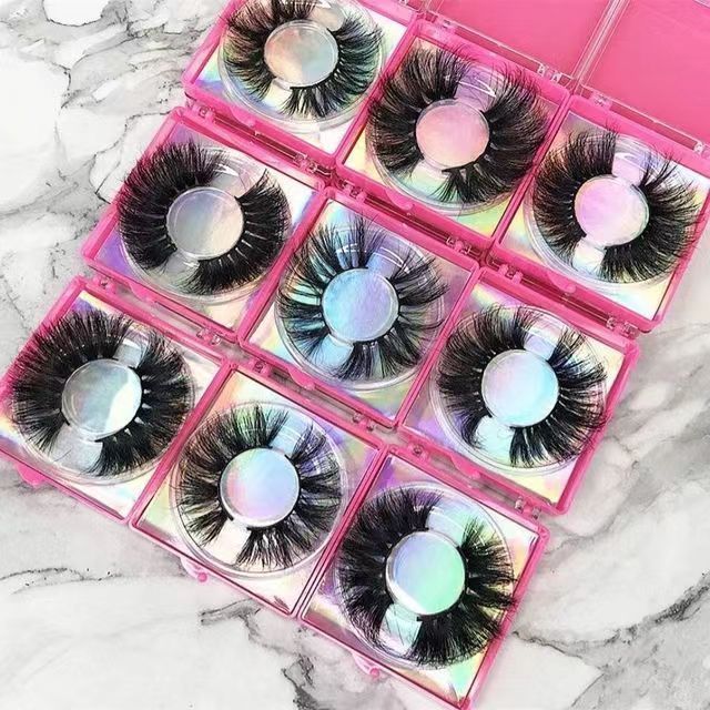 Wholesale Custom eyelash Packaging box dramatic 5d 25mm lashes Natural Mink eyelashes Vendor mink lashes3d wholesale vendor 25mm