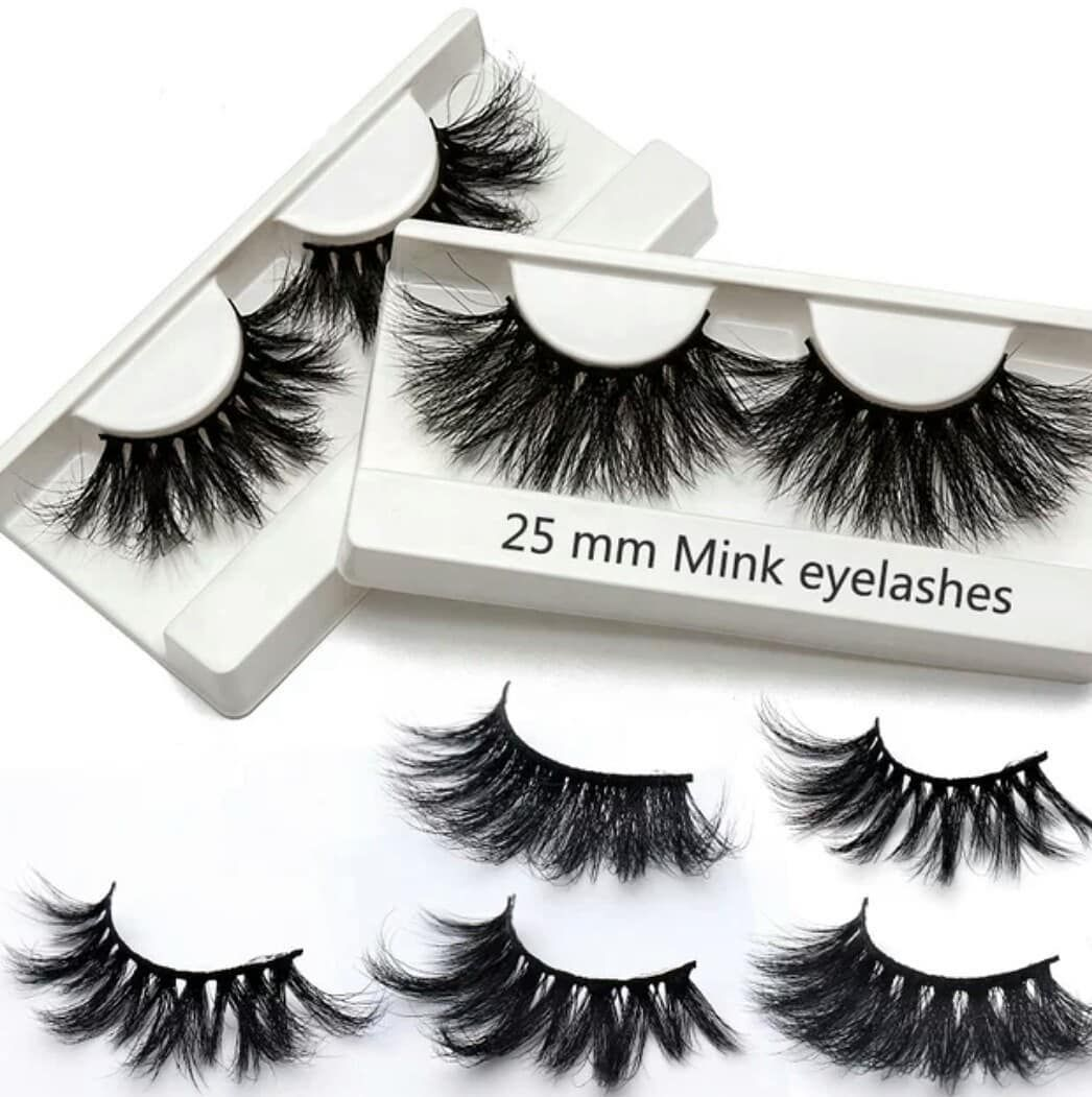 Wholesale Custom eyelash Packaging box dramatic 5d 25mm lashes Natural Mink eyelashes Vendor mink lashes3d wholesale vendor 25mm