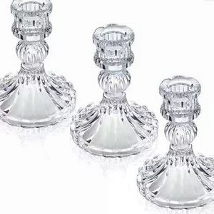 Hot Sale Empty Spray Color Crystal Glass Candle Stick Candle Holder For Candle Making and Decoration Container