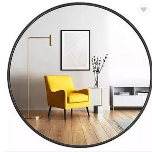 Sell large brass round bathroom decor silver mirror with frame wall mounted metal frame mirror decorative for living room