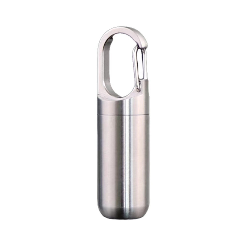 High Quality Waterproof Metal Stainless Steel Custom Brand Name Metal Key chain Pill box