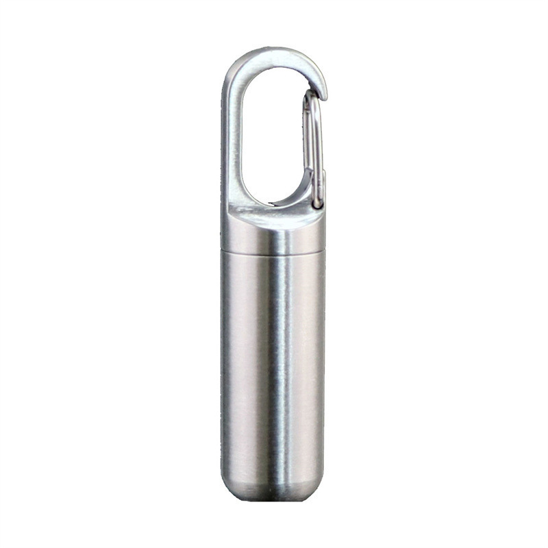 High Quality Waterproof Metal Stainless Steel Custom Brand Name Metal Key chain Pill box