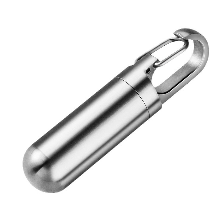 High Quality Waterproof Metal Stainless Steel Custom Brand Name Metal Key chain Pill box