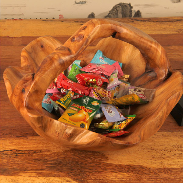 Natural wood handmade crafts hot selling fruit basket